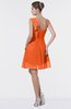 ColsBM Emmy Tangerine Romantic One Shoulder Sleeveless Backless Ruching Bridesmaid Dresses