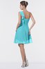 ColsBM Emmy Turquoise Romantic One Shoulder Sleeveless Backless Ruching Bridesmaid Dresses