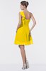 ColsBM Emmy Yellow Romantic One Shoulder Sleeveless Backless Ruching Bridesmaid Dresses
