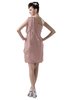 ColsBM Layla Blush Pink Informal Sheath Backless Chiffon Knee Length Paillette Homecoming Dresses