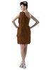 ColsBM Layla Brown Informal Sheath Backless Chiffon Knee Length Paillette Homecoming Dresses