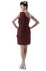 ColsBM Layla Burgundy Informal Sheath Backless Chiffon Knee Length Paillette Homecoming Dresses