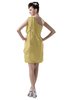 ColsBM Layla Gold Informal Sheath Backless Chiffon Knee Length Paillette Homecoming Dresses