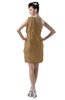 ColsBM Layla Indian Tan Informal Sheath Backless Chiffon Knee Length Paillette Homecoming Dresses