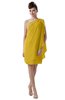 ColsBM Layla Lemon Curry Informal Sheath Backless Chiffon Knee Length Paillette Homecoming Dresses