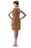 ColsBM Layla Light Brown Informal Sheath Backless Chiffon Knee Length Paillette Homecoming Dresses