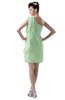 ColsBM Layla Light Green Informal Sheath Backless Chiffon Knee Length Paillette Homecoming Dresses