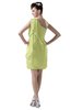ColsBM Layla Lime Green Informal Sheath Backless Chiffon Knee Length Paillette Homecoming Dresses