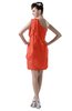 ColsBM Layla Living Coral Informal Sheath Backless Chiffon Knee Length Paillette Homecoming Dresses