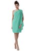 ColsBM Layla Mint Green Informal Sheath Backless Chiffon Knee Length Paillette Homecoming Dresses