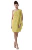 ColsBM Layla Misted Yellow Informal Sheath Backless Chiffon Knee Length Paillette Homecoming Dresses
