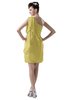 ColsBM Layla Misted Yellow Informal Sheath Backless Chiffon Knee Length Paillette Homecoming Dresses