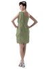 ColsBM Layla Moss Green Informal Sheath Backless Chiffon Knee Length Paillette Homecoming Dresses