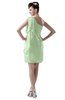 ColsBM Layla Pale Green Informal Sheath Backless Chiffon Knee Length Paillette Homecoming Dresses