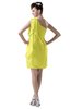 ColsBM Layla Pale Yellow Informal Sheath Backless Chiffon Knee Length Paillette Homecoming Dresses