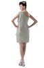 ColsBM Layla Platinum Informal Sheath Backless Chiffon Knee Length Paillette Homecoming Dresses