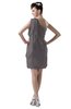 ColsBM Layla Ridge Grey Informal Sheath Backless Chiffon Knee Length Paillette Homecoming Dresses