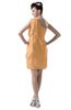 ColsBM Layla Salmon Buff Informal Sheath Backless Chiffon Knee Length Paillette Homecoming Dresses