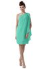 ColsBM Layla Seafoam Green Informal Sheath Backless Chiffon Knee Length Paillette Homecoming Dresses