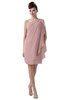 ColsBM Layla Silver Pink Informal Sheath Backless Chiffon Knee Length Paillette Homecoming Dresses