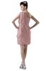 ColsBM Layla Silver Pink Informal Sheath Backless Chiffon Knee Length Paillette Homecoming Dresses