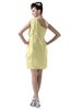 ColsBM Layla Soft Yellow Informal Sheath Backless Chiffon Knee Length Paillette Homecoming Dresses