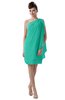 ColsBM Layla Viridian Green Informal Sheath Backless Chiffon Knee Length Paillette Homecoming Dresses