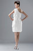 ColsBM Layla White Informal Sheath Backless Chiffon Knee Length Paillette Homecoming Dresses