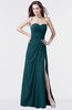 ColsBM Mary Blue Green Elegant A-line Sweetheart Sleeveless Floor Length Pleated Bridesmaid Dresses