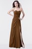 ColsBM Mary Brown Elegant A-line Sweetheart Sleeveless Floor Length Pleated Bridesmaid Dresses