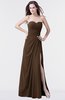 ColsBM Mary Chocolate Brown Elegant A-line Sweetheart Sleeveless Floor Length Pleated Bridesmaid Dresses
