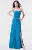 ColsBM Mary Cornflower Blue Elegant A-line Sweetheart Sleeveless Floor Length Pleated Bridesmaid Dresses