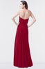 ColsBM Mary Dark Red Elegant A-line Sweetheart Sleeveless Floor Length Pleated Bridesmaid Dresses