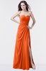 ColsBM Mary Tangerine Elegant A-line Sweetheart Sleeveless Floor Length Pleated Bridesmaid Dresses