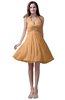 ColsBM Emma Apricot Elegant Sleeveless Zip up Knee Length Flower Party Dresses