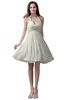 ColsBM Emma Cream Elegant Sleeveless Zip up Knee Length Flower Party Dresses