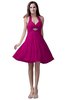 ColsBM Emma Hot Pink Elegant Sleeveless Zip up Knee Length Flower Party Dresses