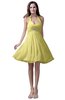 ColsBM Emma Pastel Yellow Elegant Sleeveless Zip up Knee Length Flower Party Dresses