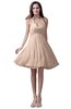ColsBM Emma Peach Puree Elegant Sleeveless Zip up Knee Length Flower Party Dresses