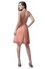 ColsBM Emma Peach Elegant Sleeveless Zip up Knee Length Flower Party Dresses