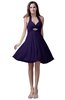 ColsBM Emma Royal Purple Elegant Sleeveless Zip up Knee Length Flower Party Dresses