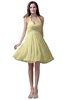 ColsBM Emma Soft Yellow Elegant Sleeveless Zip up Knee Length Flower Party Dresses