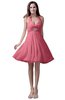 ColsBM Emma Watermelon Elegant Sleeveless Zip up Knee Length Flower Party Dresses