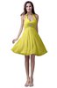 ColsBM Emma Yellow Iris Elegant Sleeveless Zip up Knee Length Flower Party Dresses