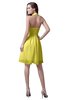 ColsBM Emma Yellow Iris Elegant Sleeveless Zip up Knee Length Flower Party Dresses