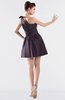 ColsBM Kailani Black Plum Cute A-line Asymmetric Neckline Half Backless Short Ruching Bridesmaid Dresses