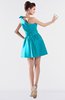 ColsBM Kailani Blue Atoll Cute A-line Asymmetric Neckline Half Backless Short Ruching Bridesmaid Dresses