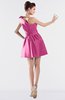 ColsBM Kailani Carnation Pink Cute A-line Asymmetric Neckline Half Backless Short Ruching Bridesmaid Dresses