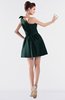 ColsBM Kailani Dark Green Cute A-line Asymmetric Neckline Half Backless Short Ruching Bridesmaid Dresses
