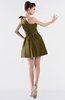ColsBM Kailani Fir Green Cute A-line Asymmetric Neckline Half Backless Short Ruching Bridesmaid Dresses